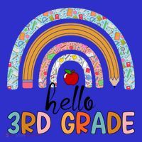 Hello Third Grade Rainbow First Day Of 3Rd Grade Teacher Funny Gift Button thumb 1
