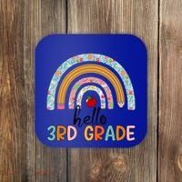 Hello Third Grade Rainbow First Day Of 3Rd Grade Teacher Funny Gift Coaster thumb 0