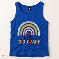 Hello Third Grade Rainbow First Day Of 3Rd Grade Teacher Funny Gift Tank Top thumb 2