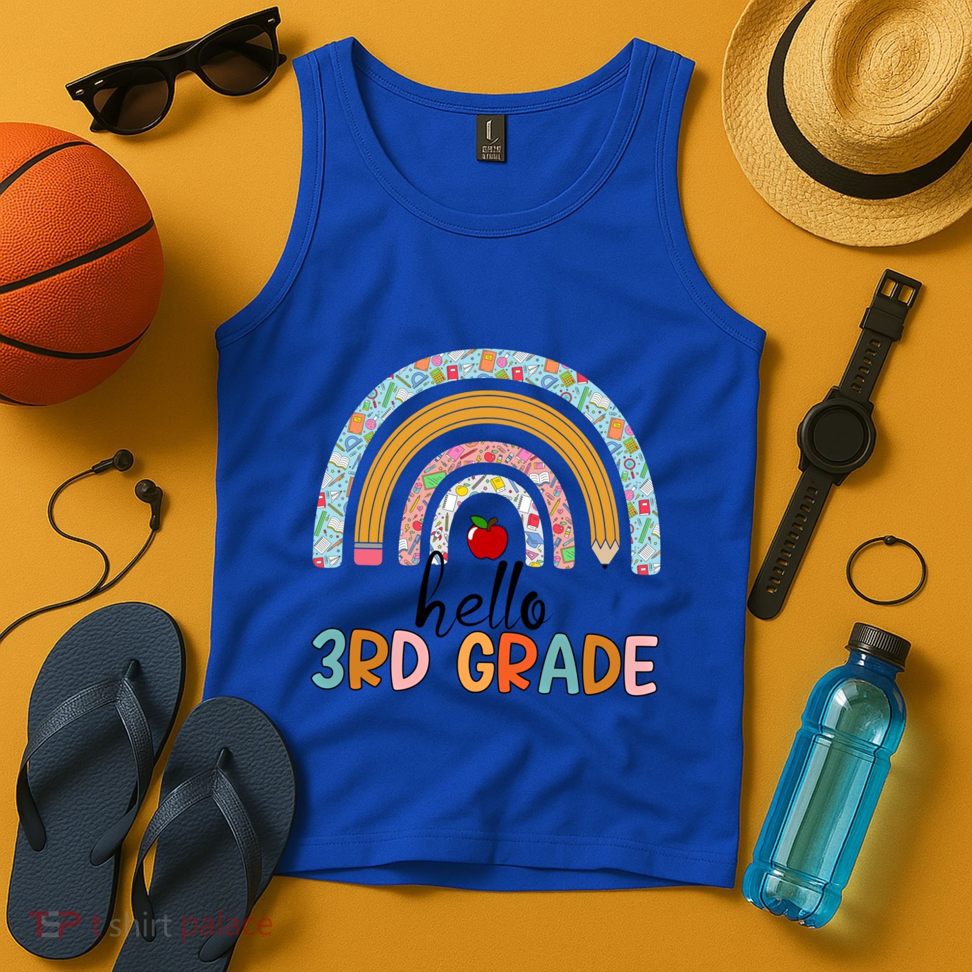 Hello Third Grade Rainbow First Day Of 3Rd Grade Teacher Funny Gift Tank Top