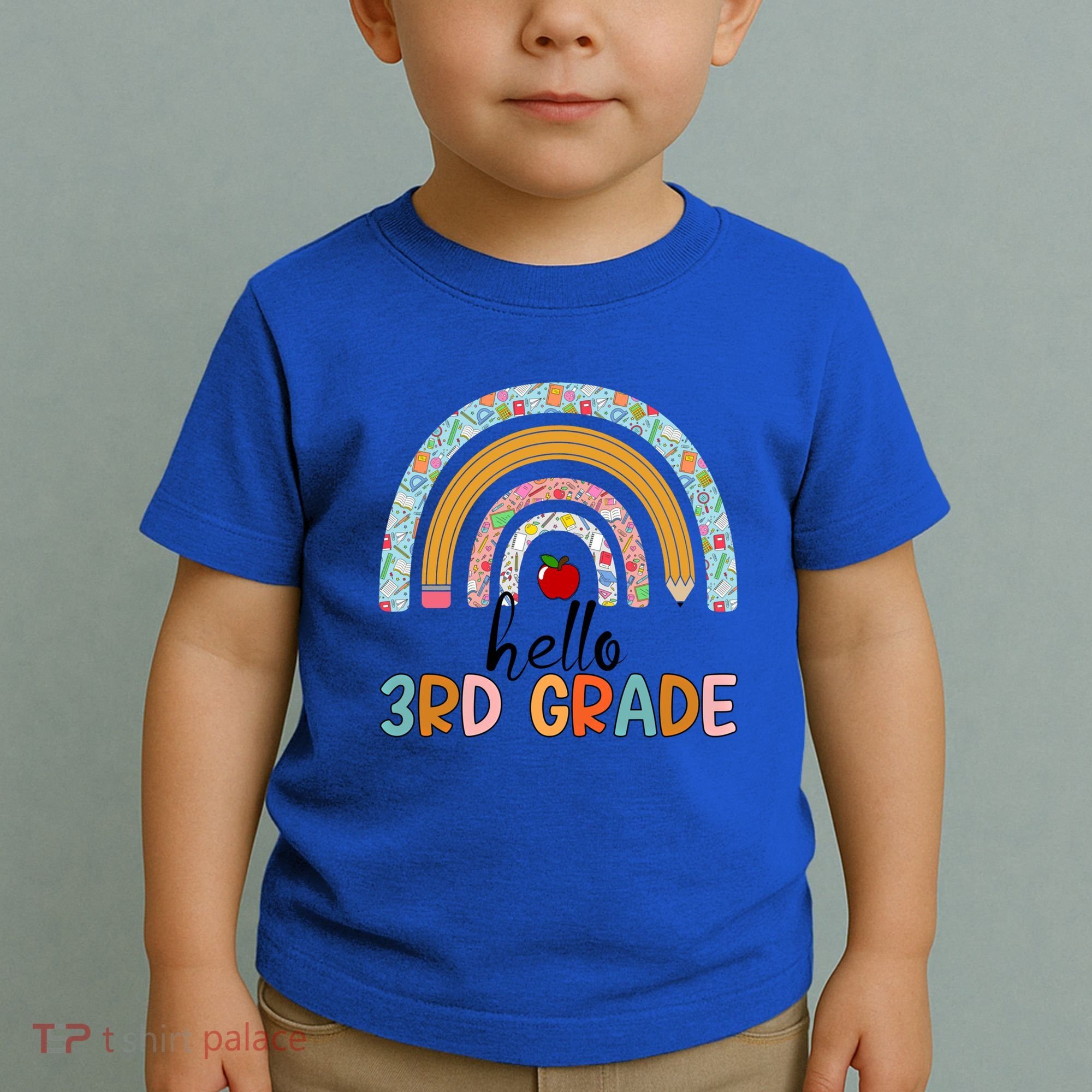 Hello Third Grade Rainbow First Day Of 3Rd Grade Teacher Funny Gift Toddler T-Shirt