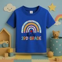 Hello Third Grade Rainbow First Day Of 3Rd Grade Teacher Funny Gift Toddler T-Shirt thumb 3
