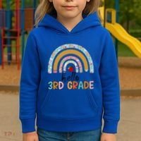 Hello Third Grade Rainbow First Day Of 3Rd Grade Teacher Funny Gift Kids Hoodie thumb 3