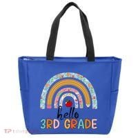 Hello Third Grade Rainbow First Day Of 3Rd Grade Teacher Funny Gift Tote Bag thumb 0