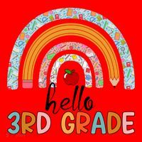 Hello Third Grade Rainbow First Day Of 3Rd Grade Teacher Funny Gift Santa Hat thumb 1