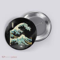 Hokusai The Great Wave Button thumb 0