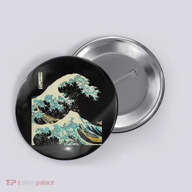Hokusai The Great Wave Button