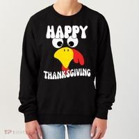 Happy Thanksigiving Gobble Turkey Face Women's Sweatshirt thumb 0