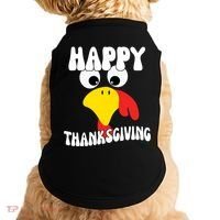 Happy Thanksigiving Gobble Turkey Face Doggie Tank thumb 0