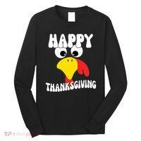 Happy Thanksigiving Gobble Turkey Face Long Sleeve Shirt thumb 0