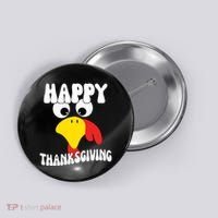 Happy Thanksigiving Gobble Turkey Face Button thumb 0
