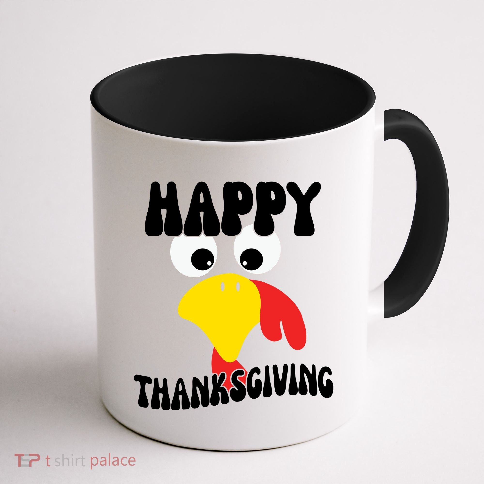 Happy Thanksigiving Gobble Turkey Face Coffee Mug