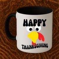 Happy Thanksigiving Gobble Turkey Face Coffee Mug thumb 2