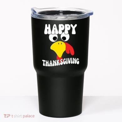 Happy Thanksigiving Gobble Turkey Face Tumbler