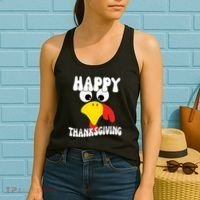 Happy Thanksigiving Gobble Turkey Face Women's Tank Top thumb 2