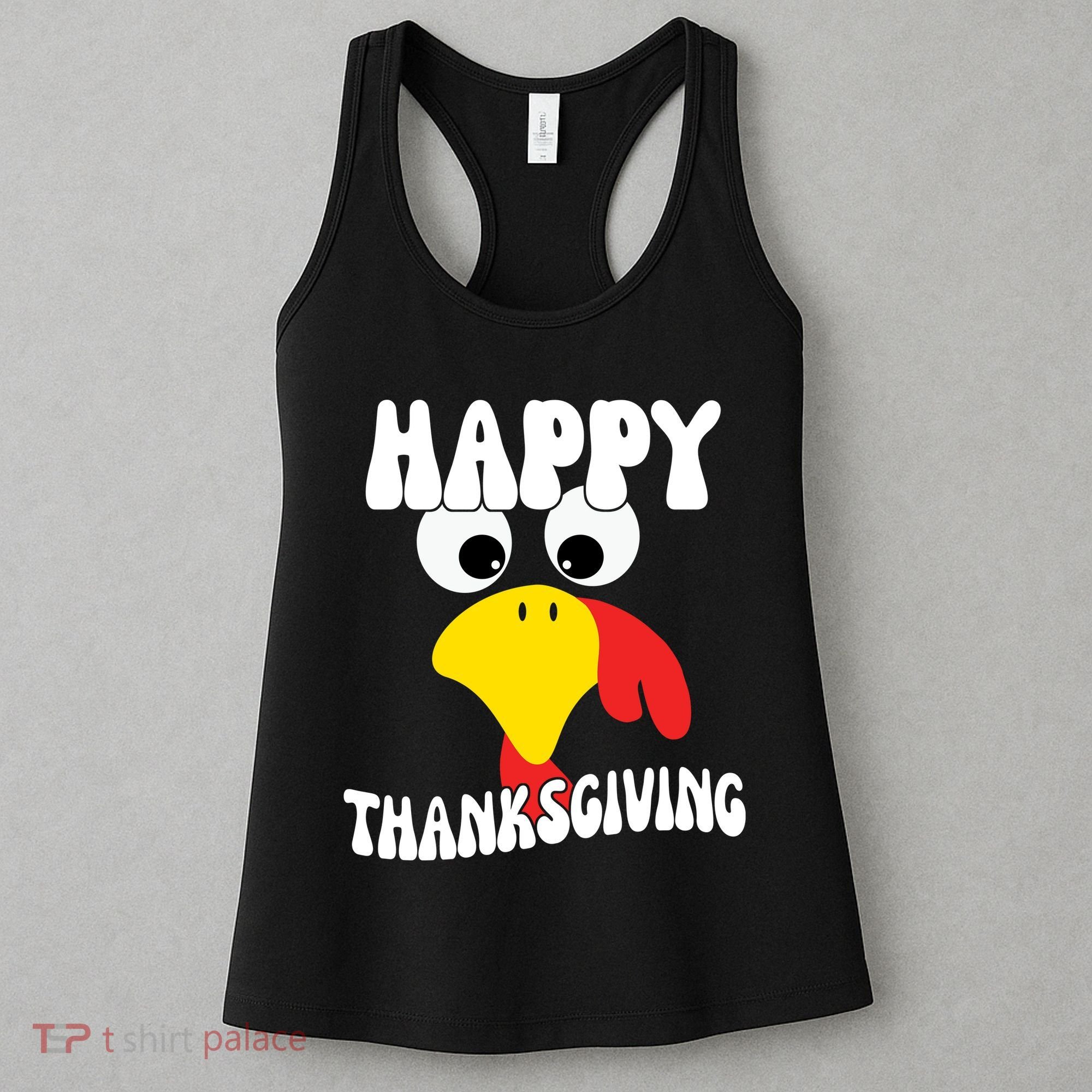 Happy Thanksigiving Gobble Turkey Face Women's Tank Top