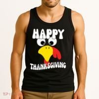 Happy Thanksigiving Gobble Turkey Face Tank Top thumb 3