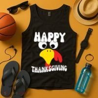 Happy Thanksigiving Gobble Turkey Face Tank Top thumb 4