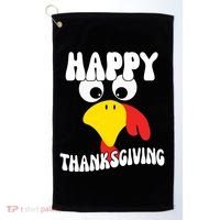 Happy Thanksigiving Gobble Turkey Face Golf Towel thumb 0