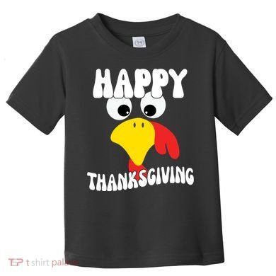 Happy Thanksigiving Gobble Turkey Face Toddler T-Shirt