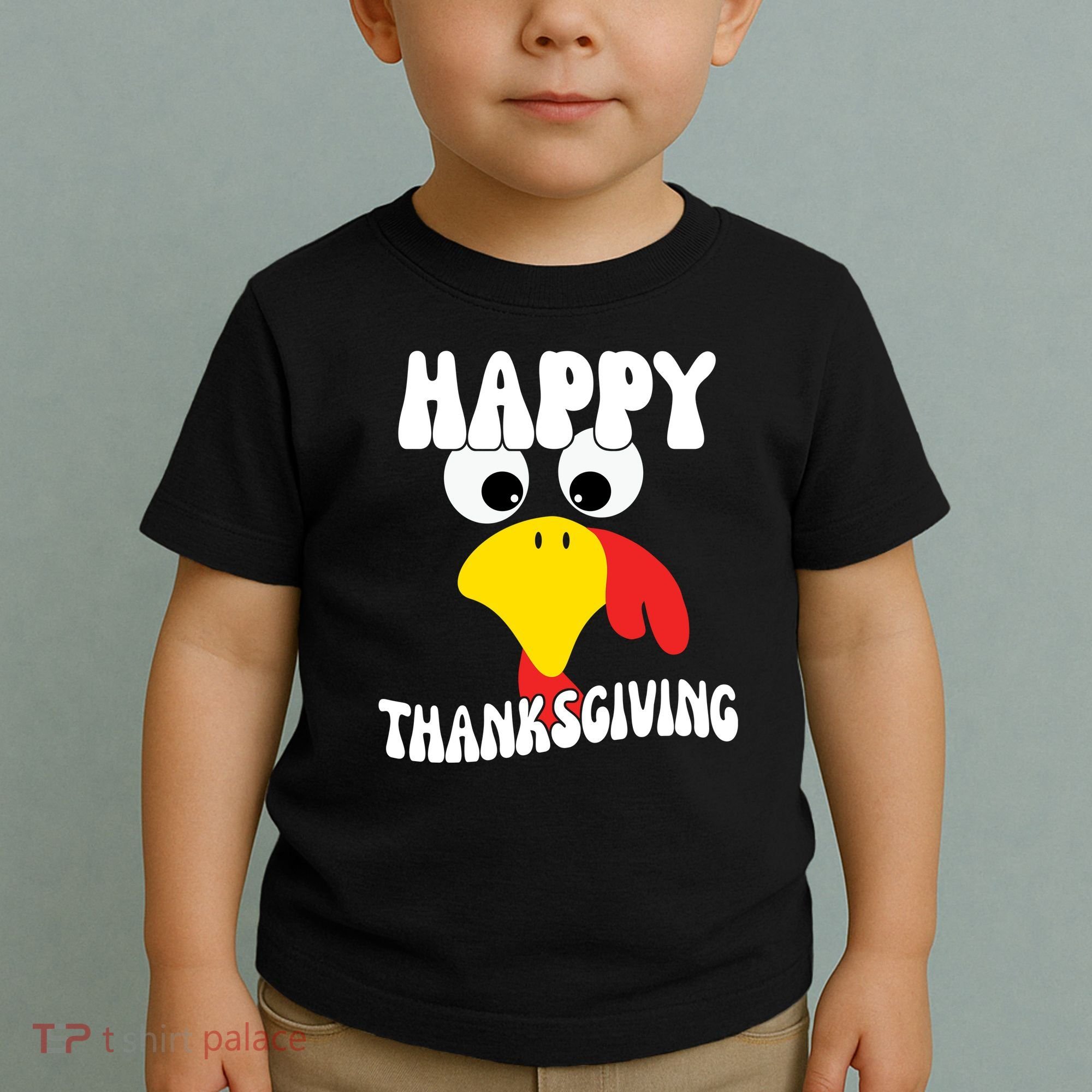 Happy Thanksigiving Gobble Turkey Face Toddler T-Shirt