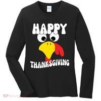 Happy Thanksigiving Gobble Turkey Face Women's Long Sleeve Shirt thumb 0