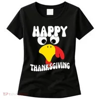 Happy Thanksigiving Gobble Turkey Face Women's T-Shirt thumb 0