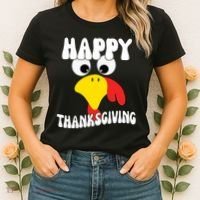 Happy Thanksigiving Gobble Turkey Face Women's T-Shirt thumb 2