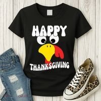 Happy Thanksigiving Gobble Turkey Face Women's T-Shirt thumb 3