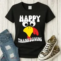 Happy Thanksigiving Gobble Turkey Face Women's T-Shirt thumb 3