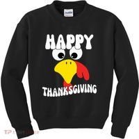 Happy Thanksigiving Gobble Turkey Face Kids Sweatshirt thumb 0