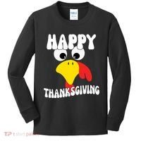 Happy Thanksigiving Gobble Turkey Face Kids Long Sleeve Shirt thumb 0