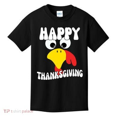 Happy Thanksigiving Gobble Turkey Face Kids T-Shirt