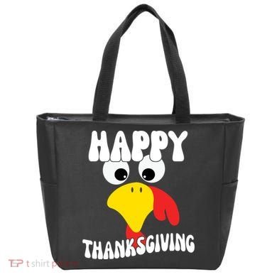 Happy Thanksigiving Gobble Turkey Face Bag