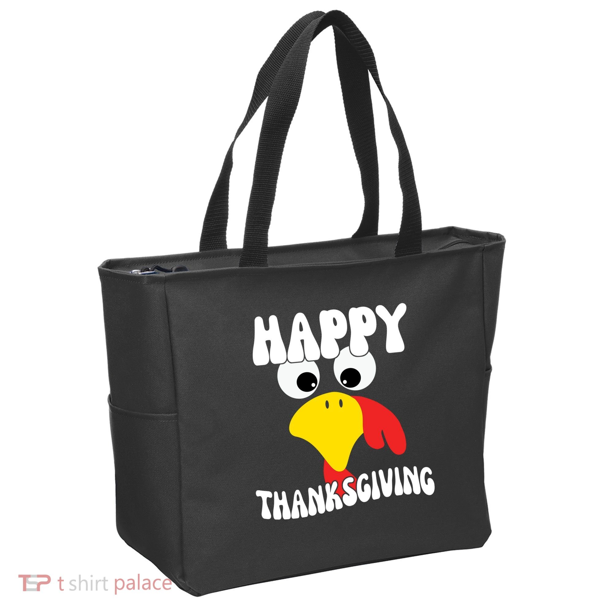Happy Thanksigiving Gobble Turkey Face Tote Bag