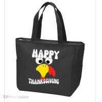 Happy Thanksigiving Gobble Turkey Face Tote Bag thumb 3