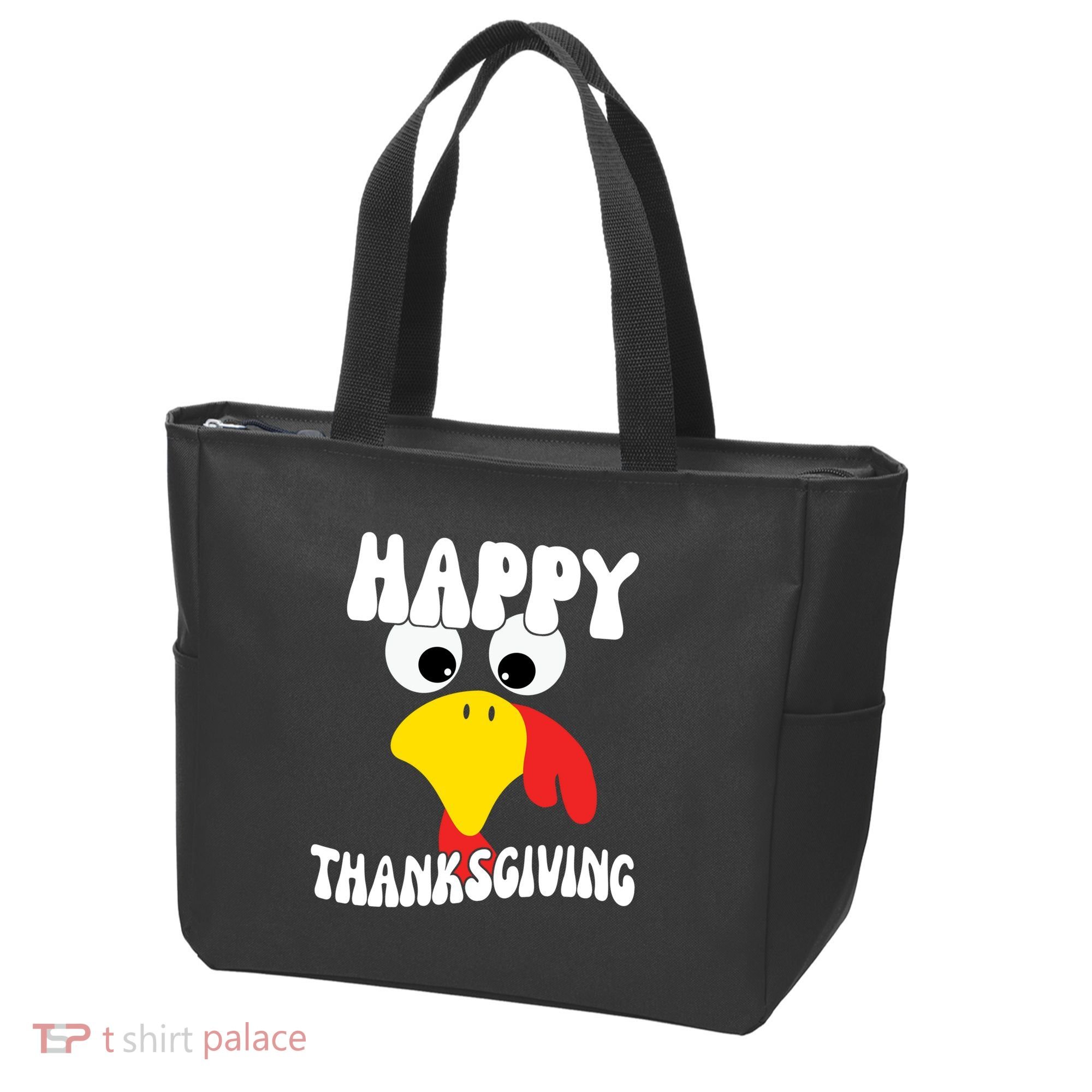 Happy Thanksigiving Gobble Turkey Face Tote Bag