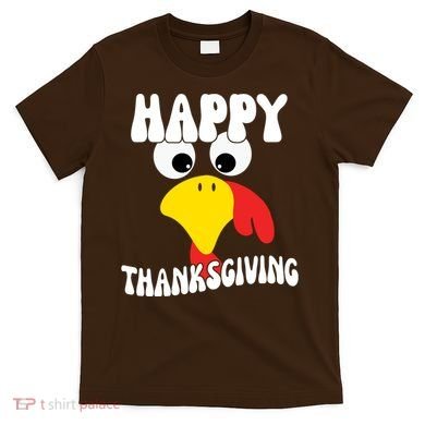 Happy Thanksigiving Gobble Turkey Face T-Shirt