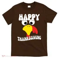 Happy Thanksigiving Gobble Turkey Face T-Shirt thumb 0