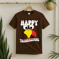 Happy Thanksigiving Gobble Turkey Face T-Shirt thumb 2