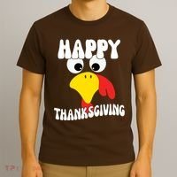 Happy Thanksigiving Gobble Turkey Face T-Shirt thumb 3