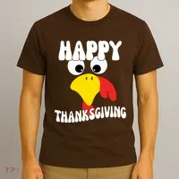 Happy Thanksigiving Gobble Turkey Face T-Shirt thumb 3