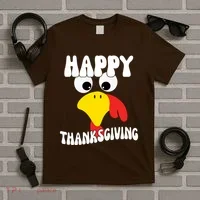 Happy Thanksigiving Gobble Turkey Face T-Shirt thumb 5