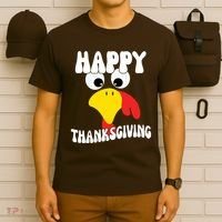 Happy Thanksigiving Gobble Turkey Face T-Shirt thumb 6