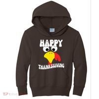 Happy Thanksigiving Gobble Turkey Face Kids Hoodie thumb 0