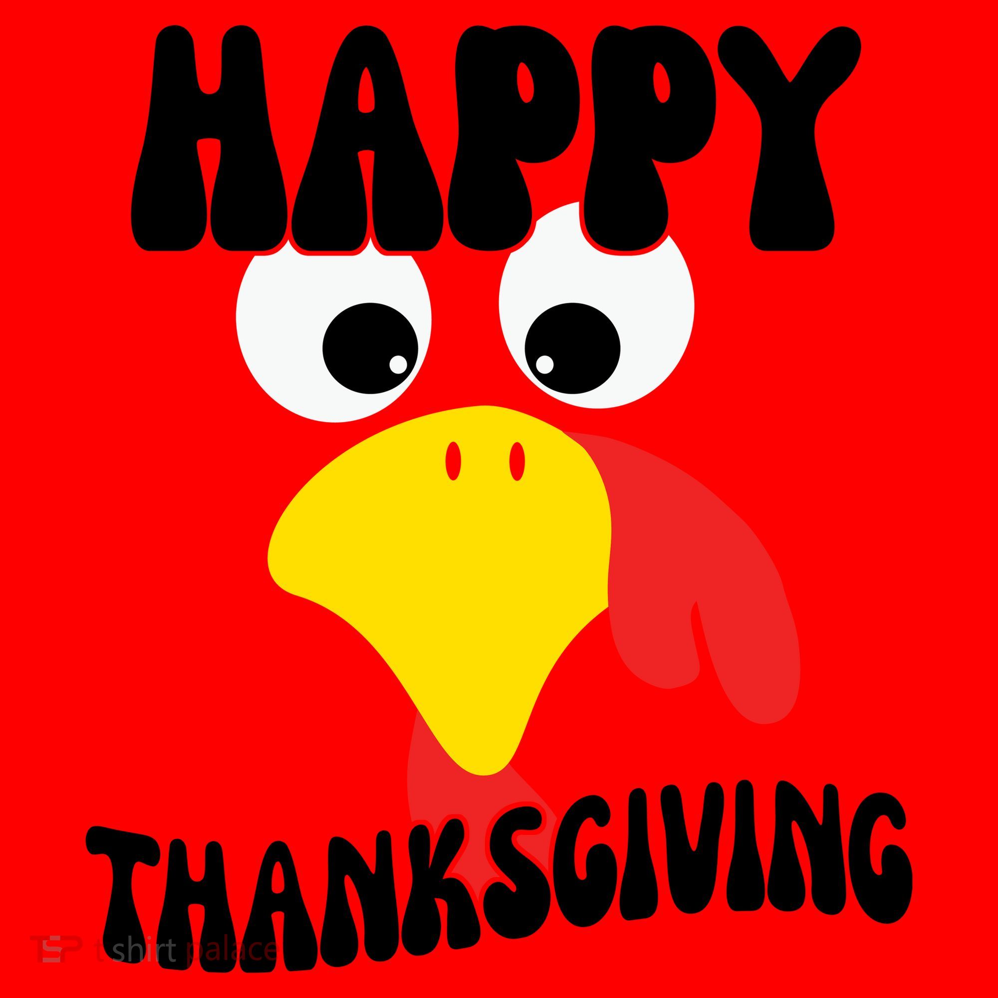 Happy Thanksigiving Gobble Turkey Face Santa Hat