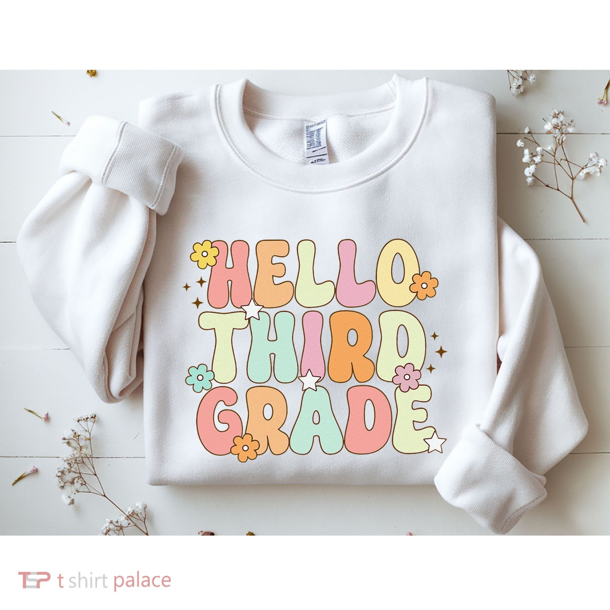 Hello Third Grade Team 3rd Grade Back To School Teacher Sweatshirt