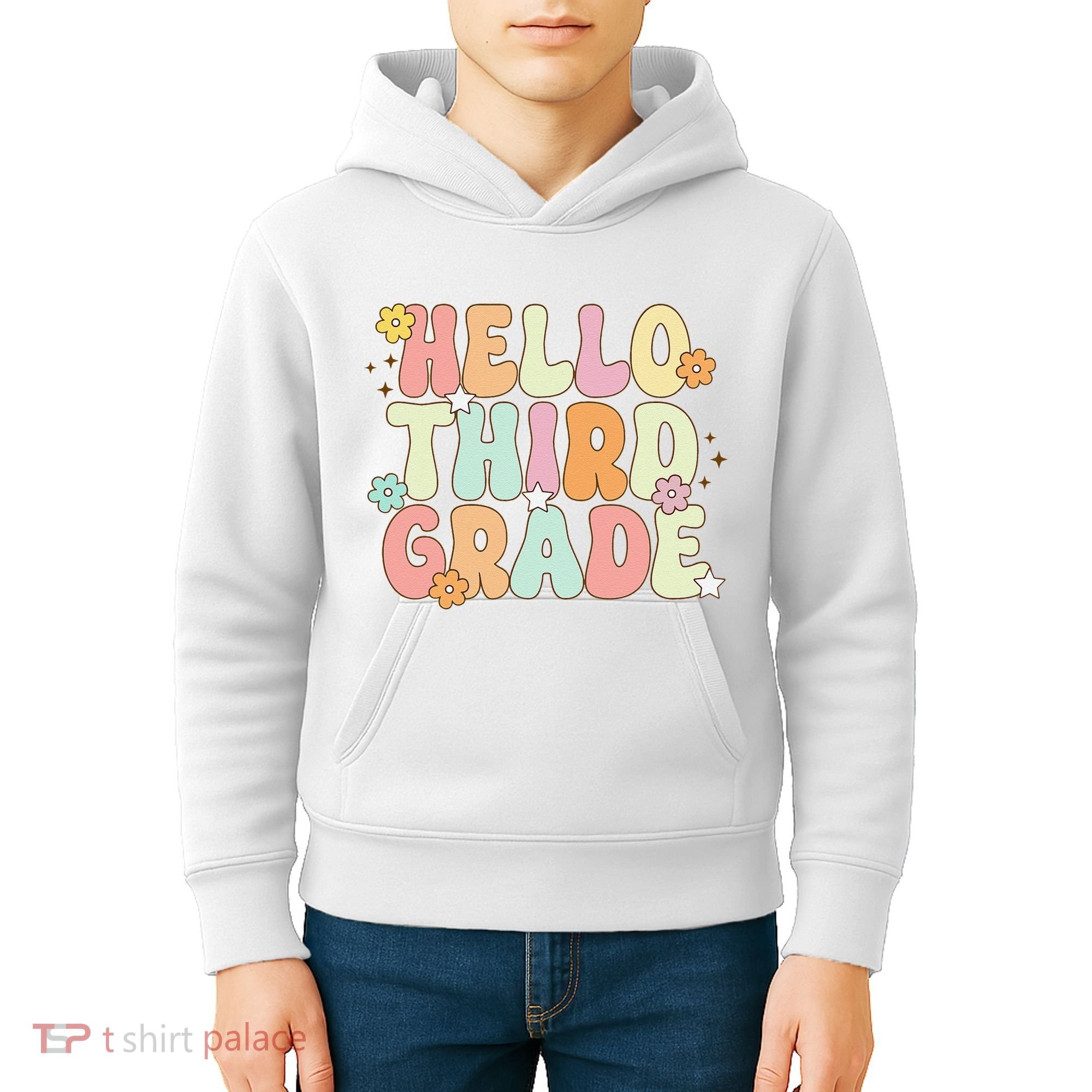 Hello Third Grade Team 3rd Grade Back To School Teacher Kids Hoodie