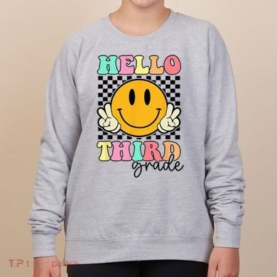 Hello Third Grade Retro Smile Team 3rd Grade Back to School Women's Sweatshirt