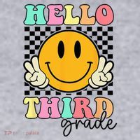 Hello Third Grade Retro Smile Team 3rd Grade Back to School Women's Sweatshirt thumb 2